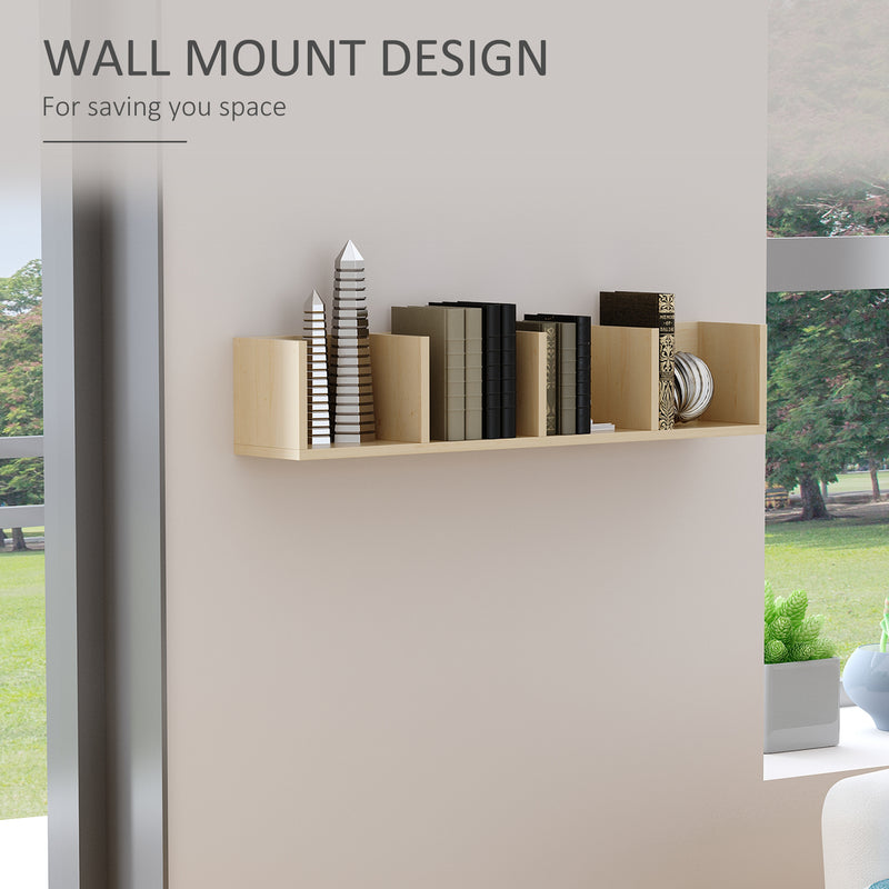 Wall Mounted Media Storage Rack Set for CDs DVDs with 4 Shelves Ideal for Display Natural
