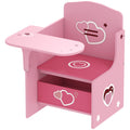 Kids Table and Chair Set With Storage Bins For Play and Learning Activities Pink AOSOM