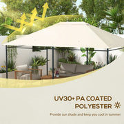 3 x 4m Gazebo Canopy Roof Replacement Top Cover Ideal for Outdoor Use Cream White AOSOM