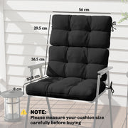 Outdoor Chair Cushions Set of 2 for Extra Comfort and Support Black Outsunny