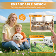 16 Panel Heavy Duty Puppy Playpen for Small Dogs Indoor and Outdoor Use Grey