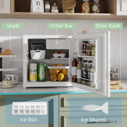 46 Litre Table Top Mini Fridge With Ice Box And Reversible Door For Bedroom Use Cream