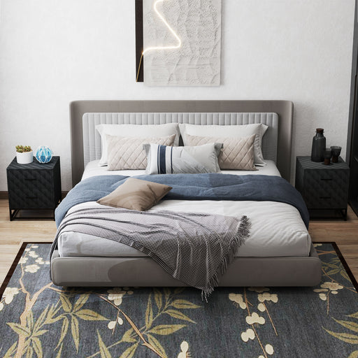 Set of 2 Black Bedside Tables with Drawers and Steel Legs for Bedroom or Living Room by HOMCOM