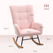 Pink Teddy Fleece Rocking Chair Soft and Comfortable Accent Seat by HOMCOM