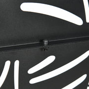 Black Metal Garden Privacy Screen with Stand 6.5ft Decorative Panel for Patio or Pool