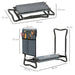 Grey Steel Frame Padded Garden Kneeler with Tool Bag by Outsunny
