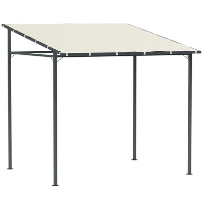 Cream Wall Mounted Pergola Gazebo with Metal Frame and UPF30+ Sun Shade by Outsunny