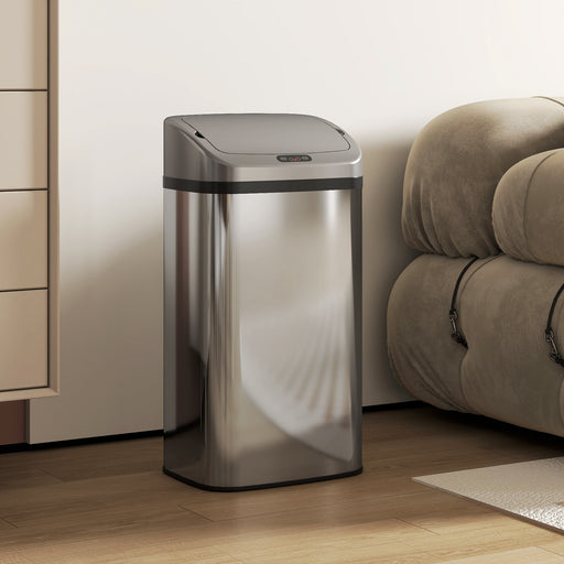 48L Motion Sensor Kitchen Bin with Hands Free Lid and Soft Close Feature Silver