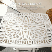 Outdoor Coffee Table with Parasol Hole for Garden or Patio Use Cast Aluminium White Outsunny