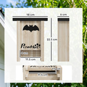 3 Piece Wooden Bat Box Set Easy to Hang for Garden Farm and Outdoor Use by PawHut