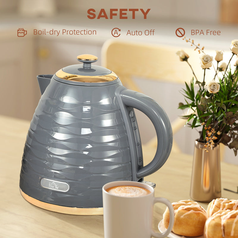 Grey 3kW Rapid Boil Honeycomb Kettle for Rapid Boiling by HOMCOM