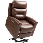 Brown Power Lift Recliner Chair for Elderly With USB Ports and Remote Control by HOMCOM