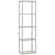 LED Floor Lamp with 4 Glass Shelves Dimmable Column Light for Living Room or Bedroom Grey