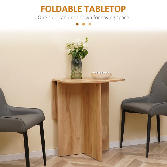 Compact Drop Leaf Dining Table For 2 Wood Effect Space Saving Design by HOMCOM