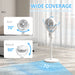 White Pedestal Air Circulation Fan with Oscillating Function by HOMCOM
