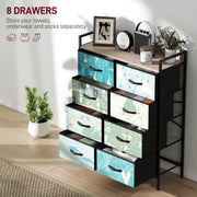 8 Drawer Chest of Drawers with Spacious Storage for Bedroom or Living Room Blue
