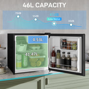 46 Litre Table Top Mini Fridge With Ice Box Ideal For Bedrooms And Home Office Black