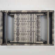 Foldable Rattan Garden Side Table with Steel Frame Space Saving Patio Coffee Table