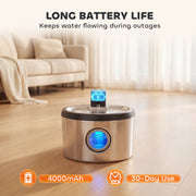 Cordless Pet Water Fountain with Motion Sensor and 4L Tank for Cats and Small Dogs Silver AOSOM