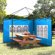 Set of Two Blue 3 x 3m Gazebo Frame Replacement Walls by Outsunny