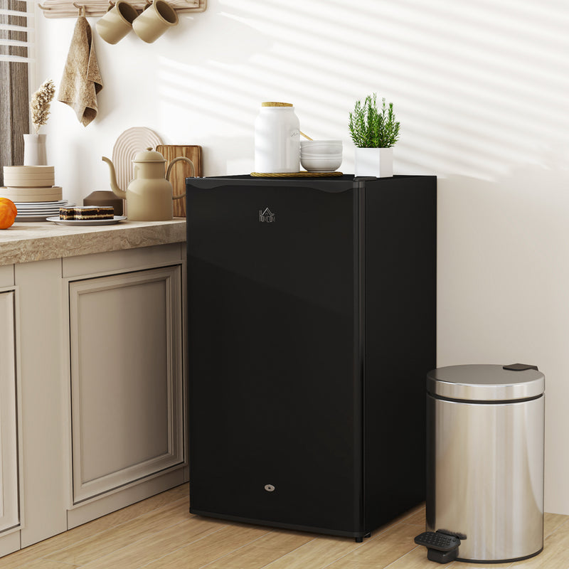 Black 91L Freestanding Under Counter Fridge with Lock by HOMCOM