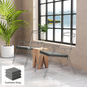 Outdoor Seat Cushions Set of 6 for Comfortable Garden Chairs Water-Repellent Dark Grey Outsunny