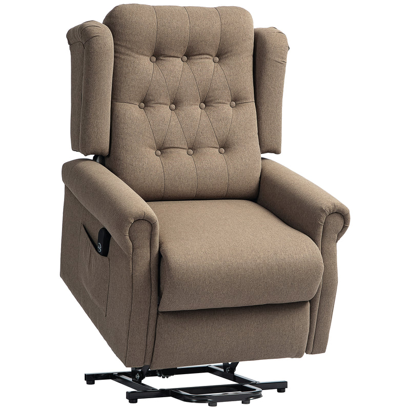 Dark Brown 45 Degree Electric Riser and Recliner Chair for Comfortable Seating by HOMCOM