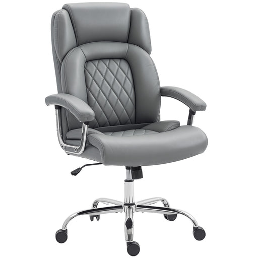 Heavy Duty Executive Office Chair with Spring Cushion Support PU Leather Grey