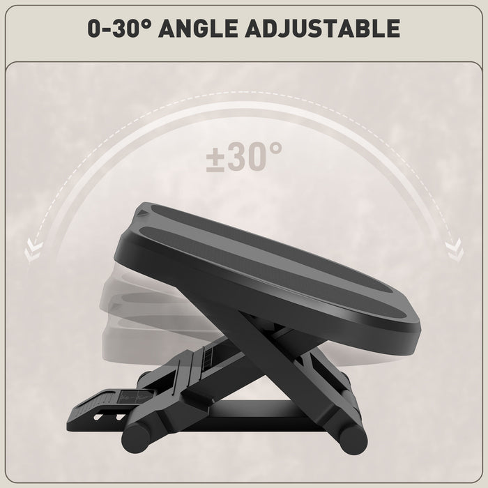 Grey Adjustable Under Desk Footrest with 3 Height Levels by HOMCOM