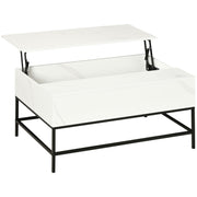 Lift Top Coffee Table with Hidden Storage Compartment for Living Room Organisation White