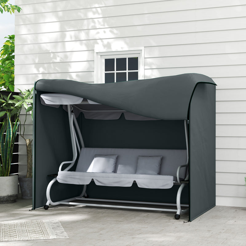 Grey Three Seater Swing Chair Protective Cover 220 x 125cm by Outsunny