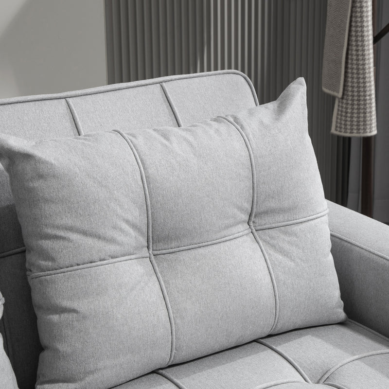 Light Grey Two Seater Pull Out Sofa Bed Compact and Stylish by HOMCOM