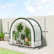 Portable Foldable Mini Greenhouse with Zipped Door Ideal for Gardens and Patios Green AOSOM