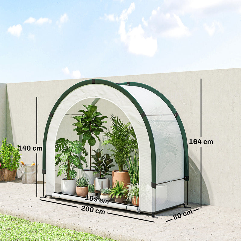 Portable Foldable Mini Greenhouse with Zipped Door Ideal for Gardens and Patios Green AOSOM