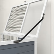 Double Deck Indoor Guinea Pig Cage With Trays Ramps and Open Top for Easy Access Grey