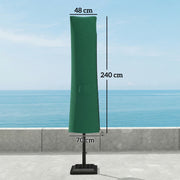 Parasol Cover for Garden Umbrellas Weather Protection with Secure Fastening, Green Outsunny