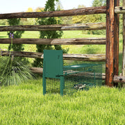Heavy Duty Metal Rat Trap Cage for Small Animal Control with Single Door Dark Green AOSOM