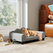 Elevated Dog Sofa Bed with Backrest and Armrests for Small Pets Ideal for Indoors Grey