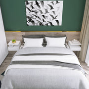 Set of 2 Wall Mounted Bedside Tables with Storage Shelf for Bedroom Space Saving, White