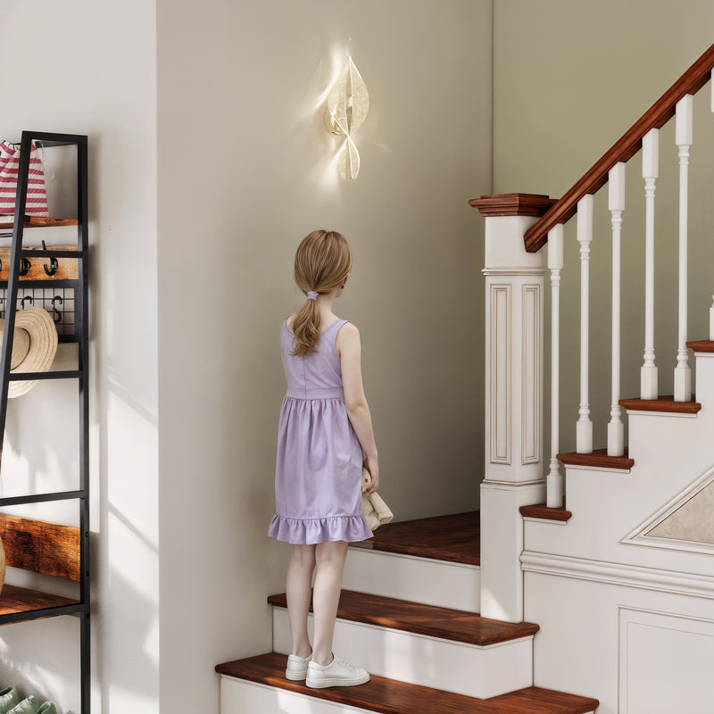 Set of 2 Silver Spiral LED Wall Lights with Adjustable Colour for Bedroom or Hallway