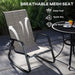Ergonomic Garden Rocking Chair with High Back and Armrests for Patio or Balcony by Outsunny