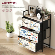 4 Drawer Chest of Drawers with Spacious Storage for Bedroom or Living Room White