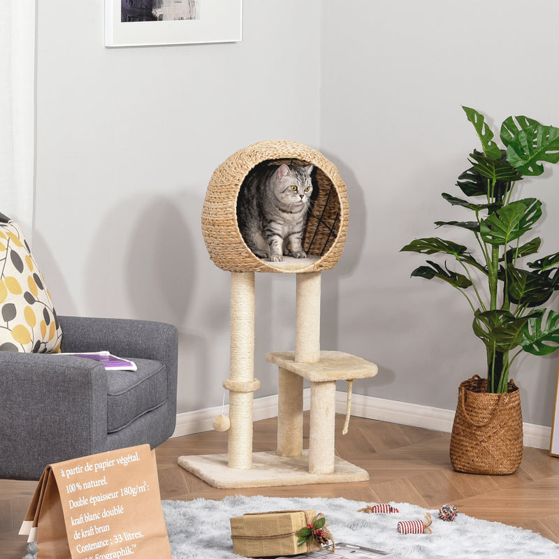 Cat Tree Tower for Indoor Cats with Scratching Posts Toys and Perch, Grey
