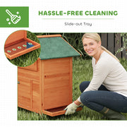 Wooden Chicken Coop for 2 with Nesting Box and Weatherproof Roof for UK Gardens Orange AOSOM