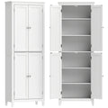 Tall Bathroom Storage Cabinet with Adjustable Shelves for Small Spaces White