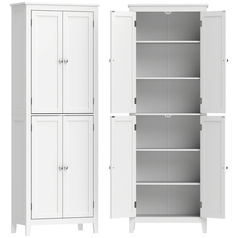 Tall Bathroom Storage Cabinet with Adjustable Shelves for Small Spaces White