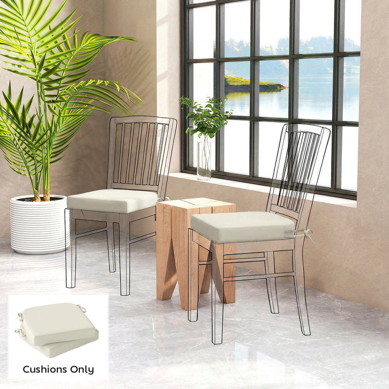 Outdoor Seat Cushions for Garden Chairs with Thick Foam and Water-Repellent Covers Cream White Outsunny