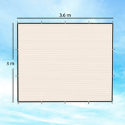 Sun Shade Sail for Garden or Patio with UV Protection Easy Setup 3 x 3.6m Beige AOSOM