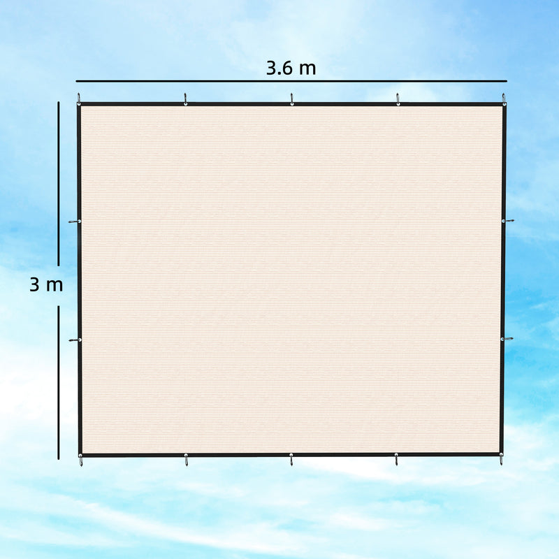 Sun Shade Sail for Garden or Patio with UV Protection Easy Setup 3 x 3.6m Beige AOSOM