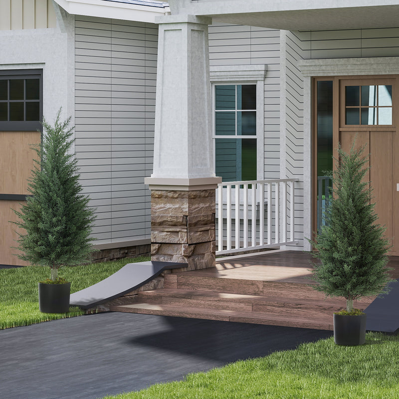 Set of 2 Artificial Cypress Trees 90cm UV Resistant with Pots for Indoor Outdoor Decor